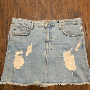 Ripped jean skirt